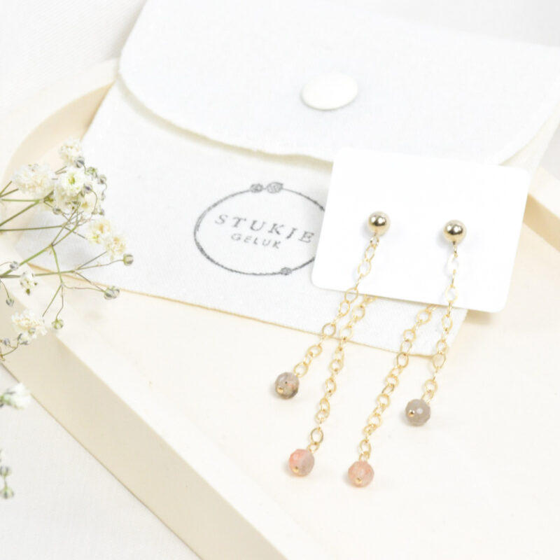 Zonnesteen oorbellen knopjes