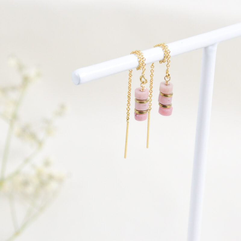 Rhodoniet oorbellen doortrek