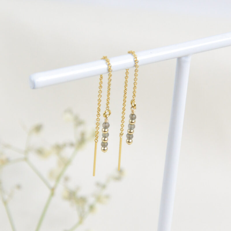 Rookkwarts oorbellen doortrek