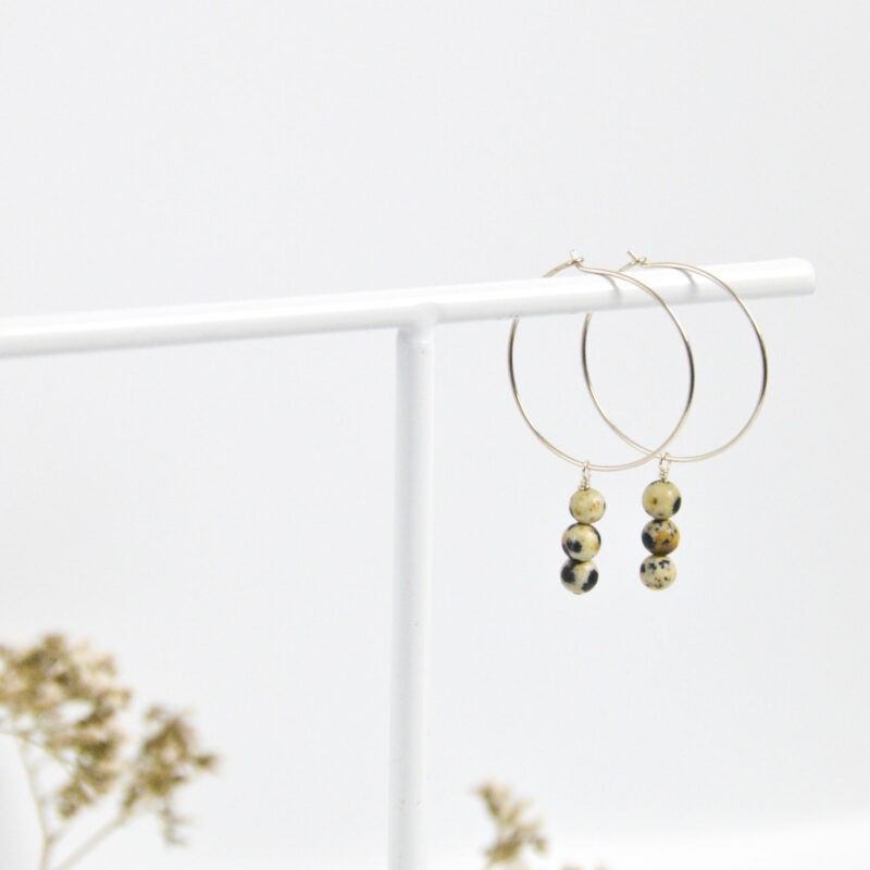 Dalmatiër Jaspis oorbellen ringetjes