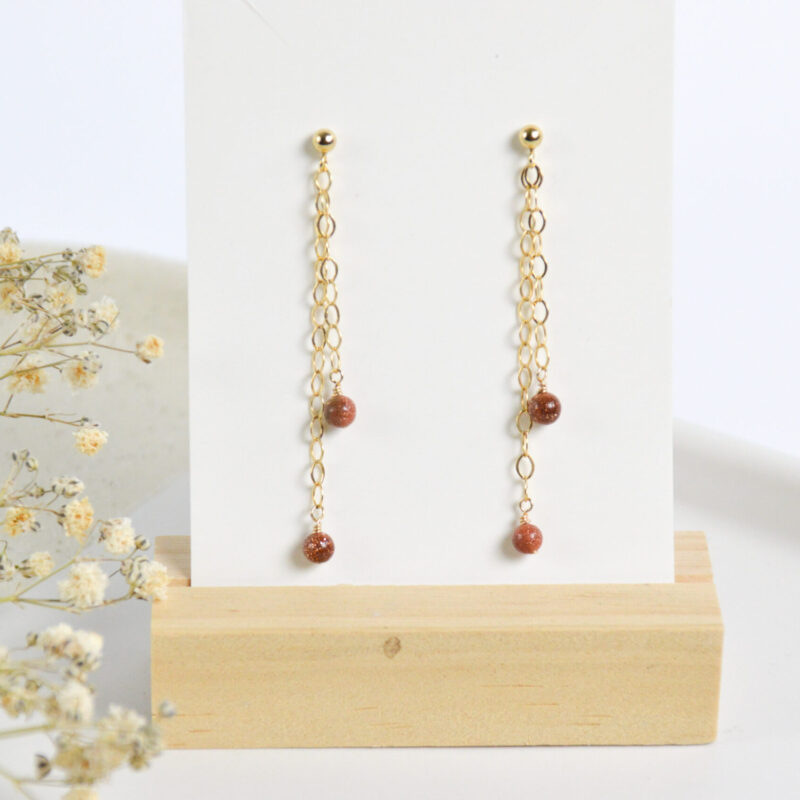 Goudsteen oorbellen knopjes