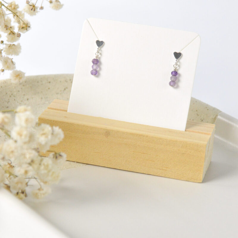 Amethist oorbellen knopjes (meisje)