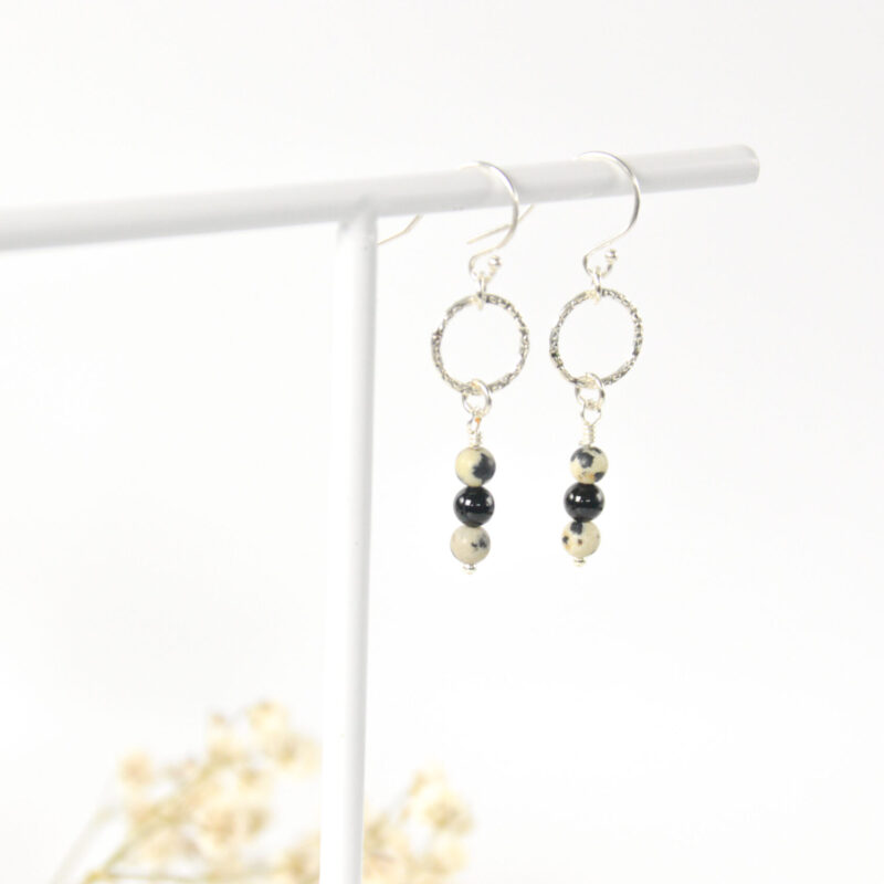 Dalmatiër Jaspis oorbellen hangertjes