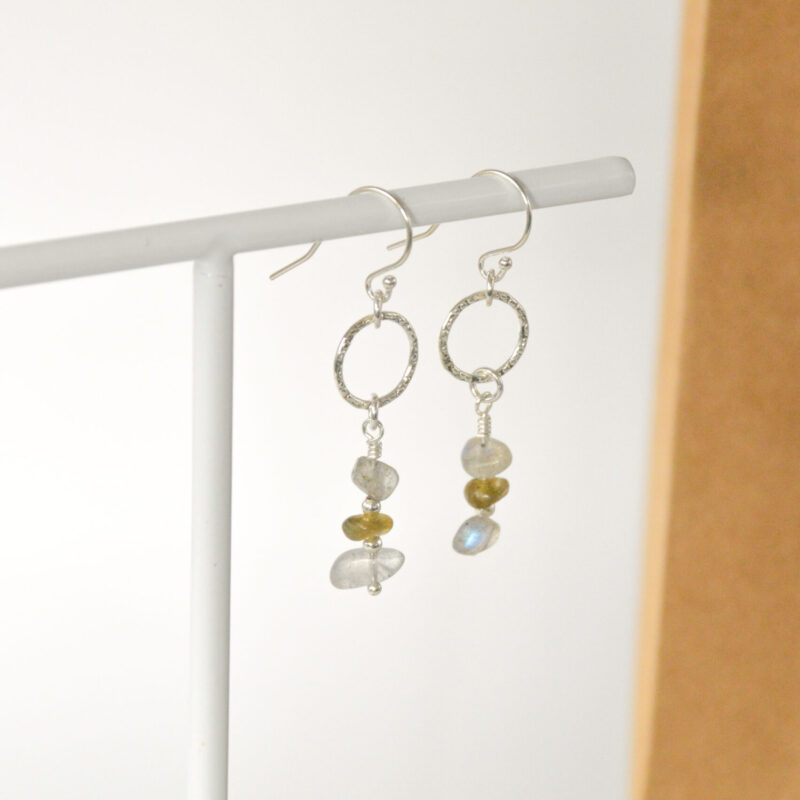 Labradoriet oorbellen hangertjes