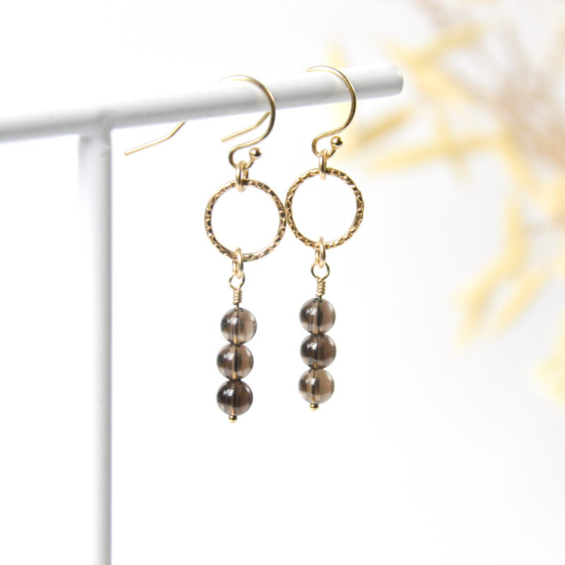 Rookkwarts oorbellen hangertjes