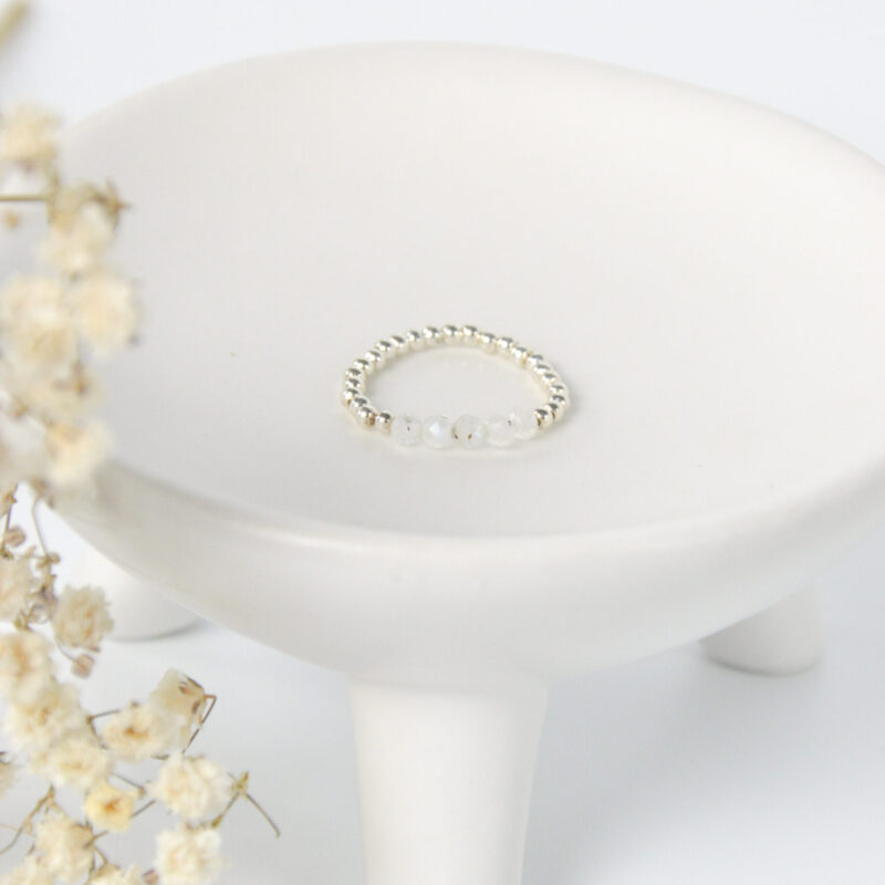 Regenboog Maansteen ring