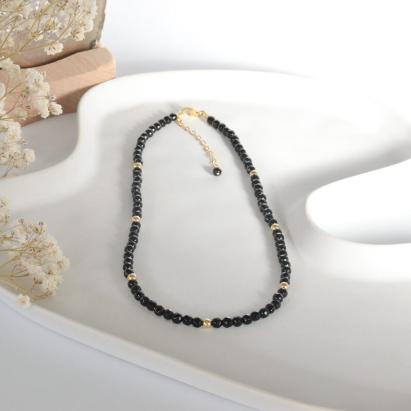 Onyx facet ketting