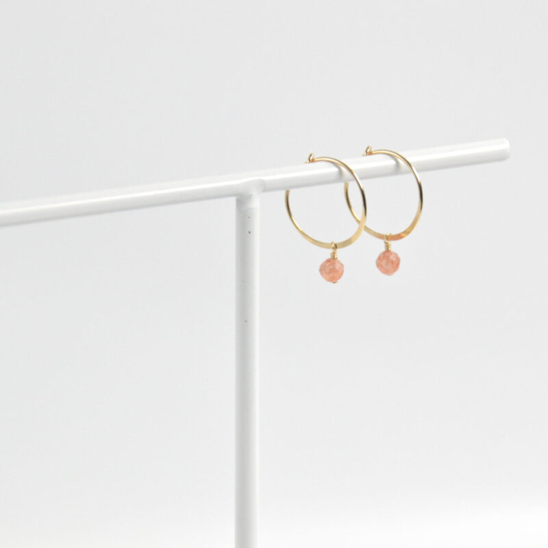 Zonnesteen oorbellen ringetjes