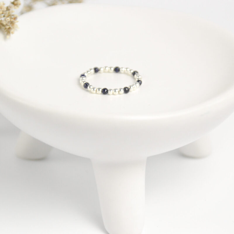 Goudsteen blauw ring