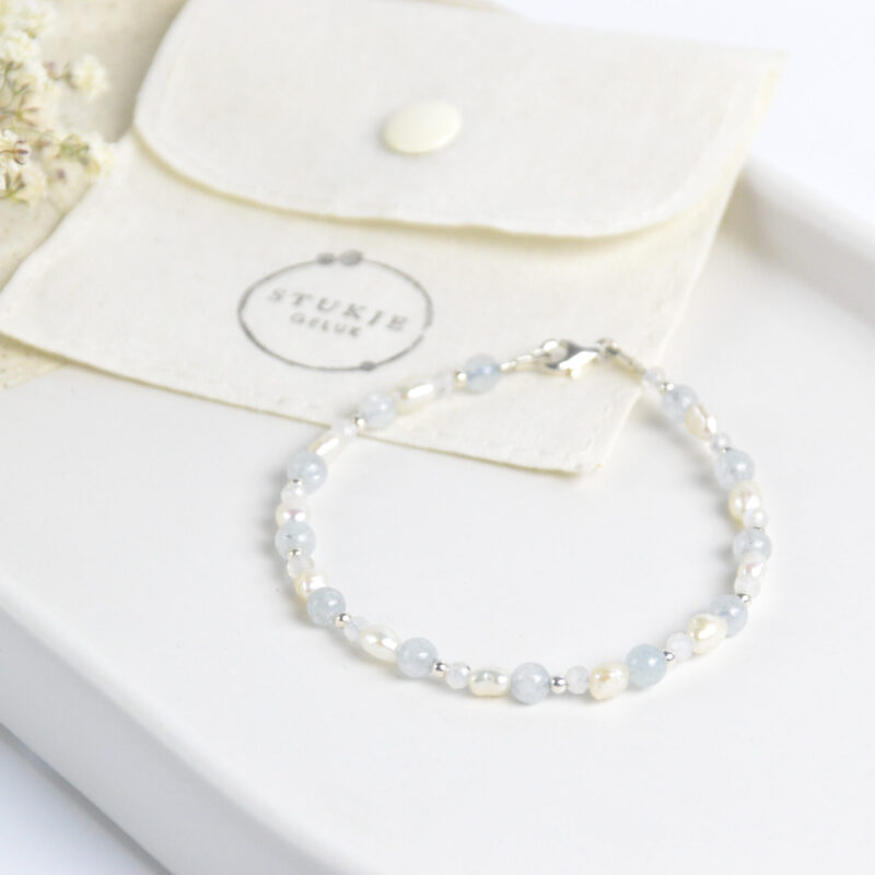 Aquamarijn Maansteen Parel