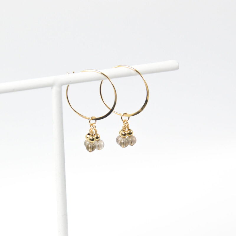 Rookkwarts oorbellen ringetjes