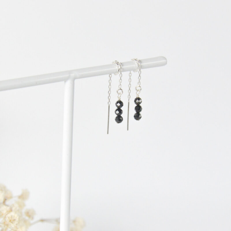 Onyx oorbellen doortrek