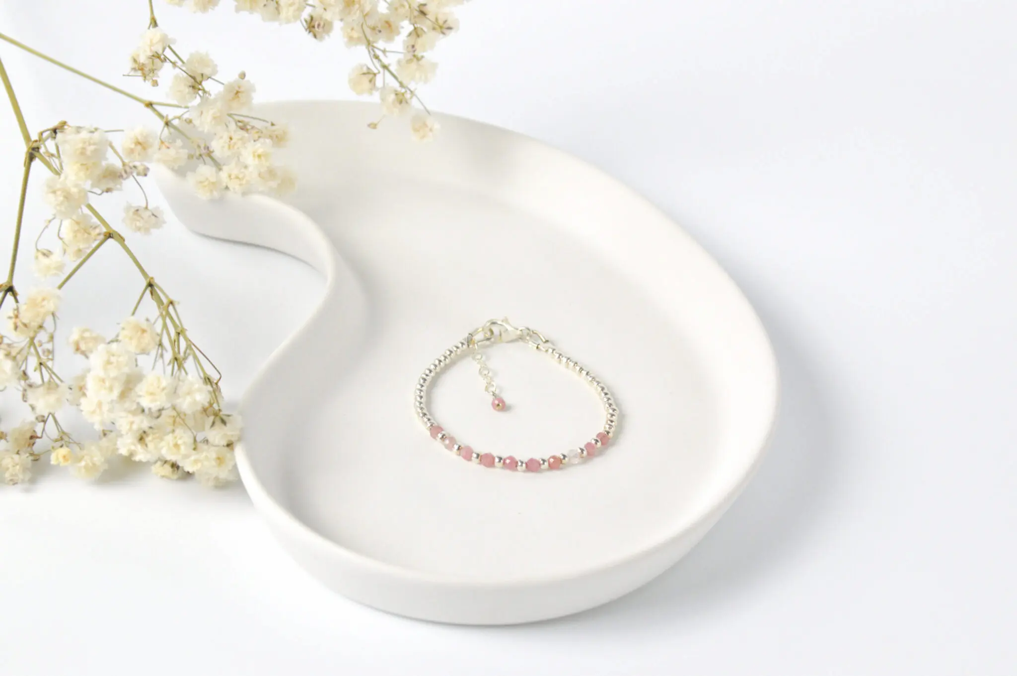 Handgemaakte armband met Rhodochrosiet